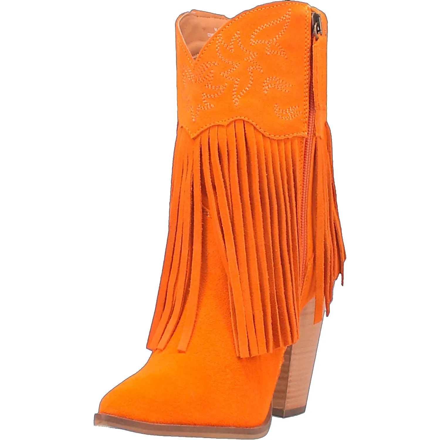 Dingo Womens Crazy Train Orange Suede Fashion Boots