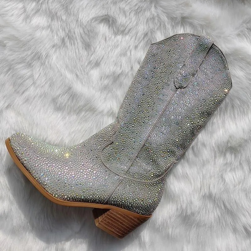 Dixie Western Knee High Rhinestone Boots