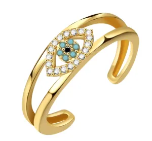 Evil Eye With Cubic Zircon Ring
