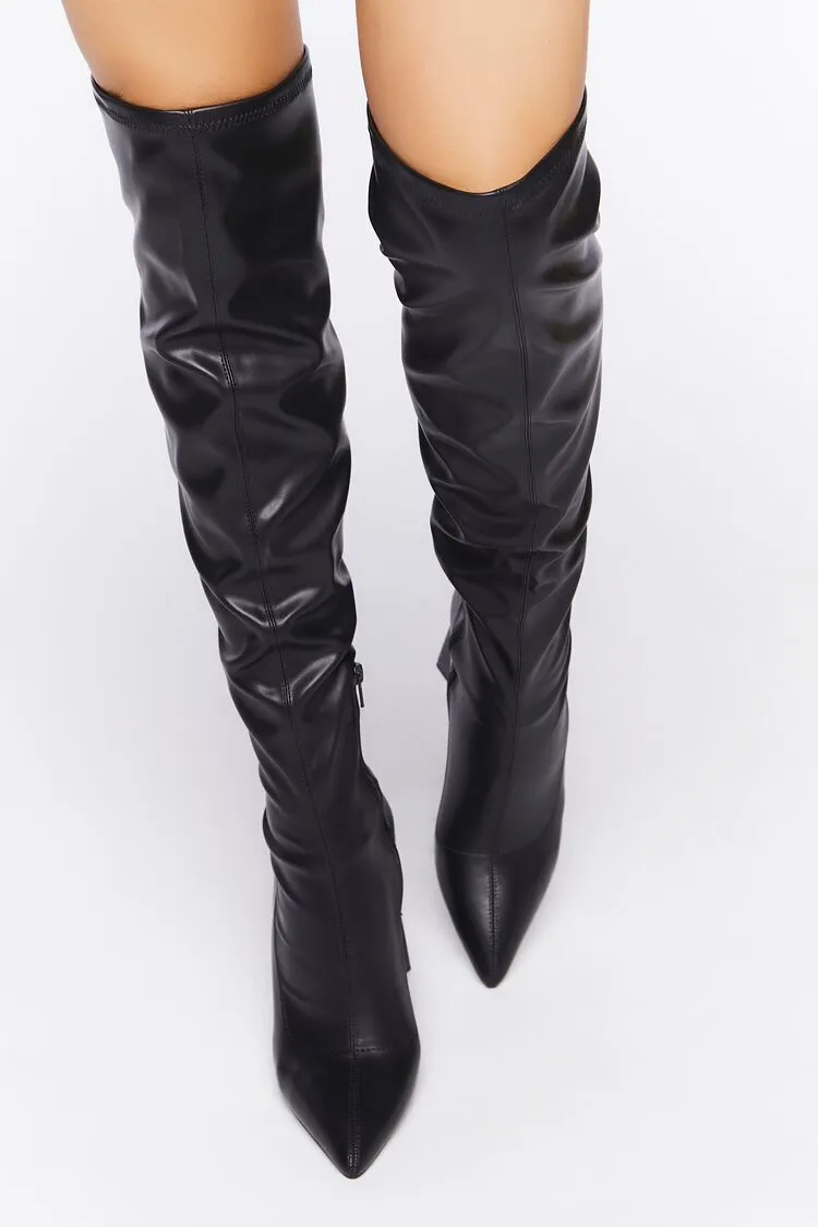 Faux Leather Over-the-Knee Boots