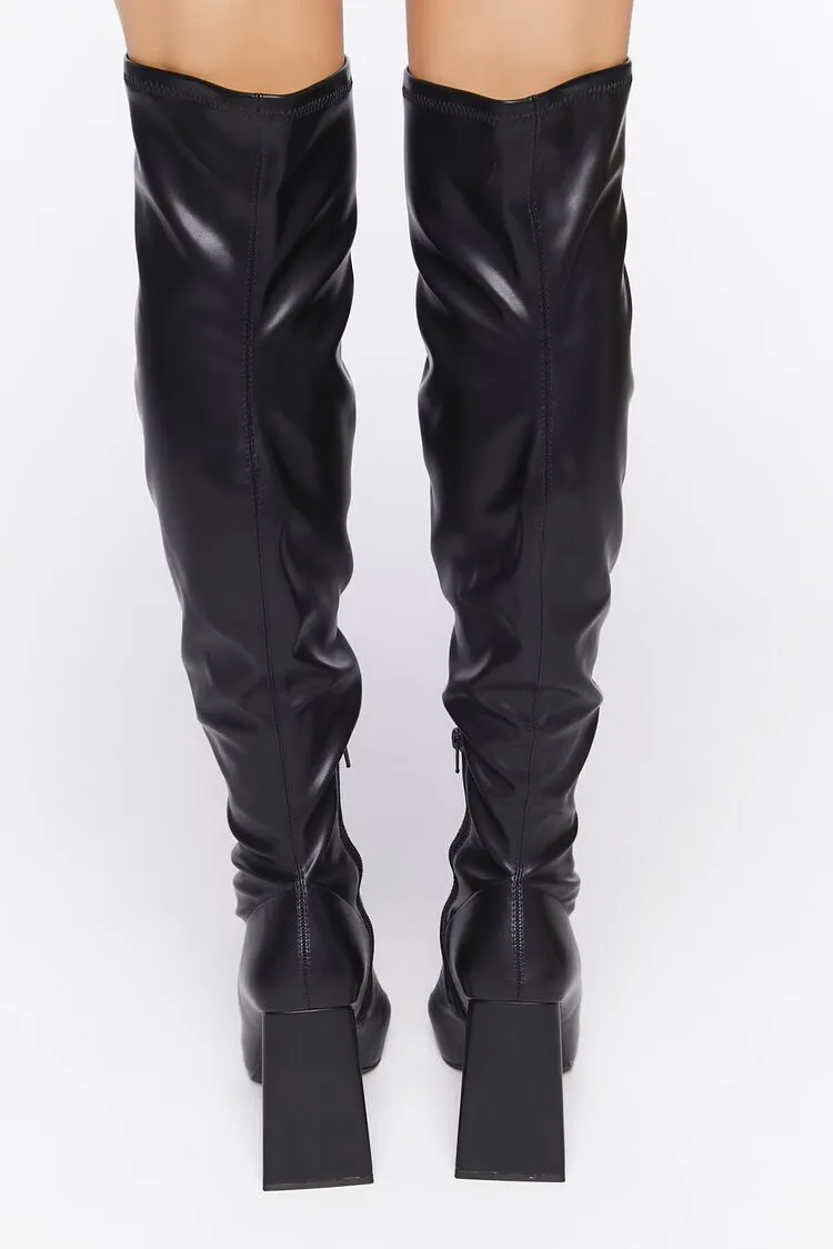 Faux Leather Over-the-Knee Boots
