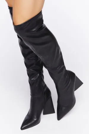 Faux Leather Over-the-Knee Boots