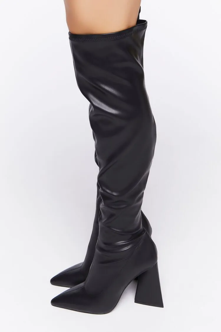 Faux Leather Over-the-Knee Boots