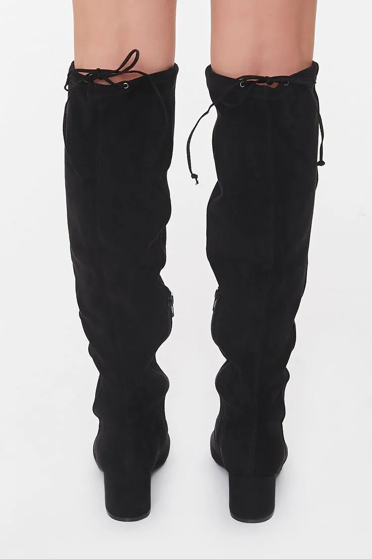 Faux Suede Knee-High Boots