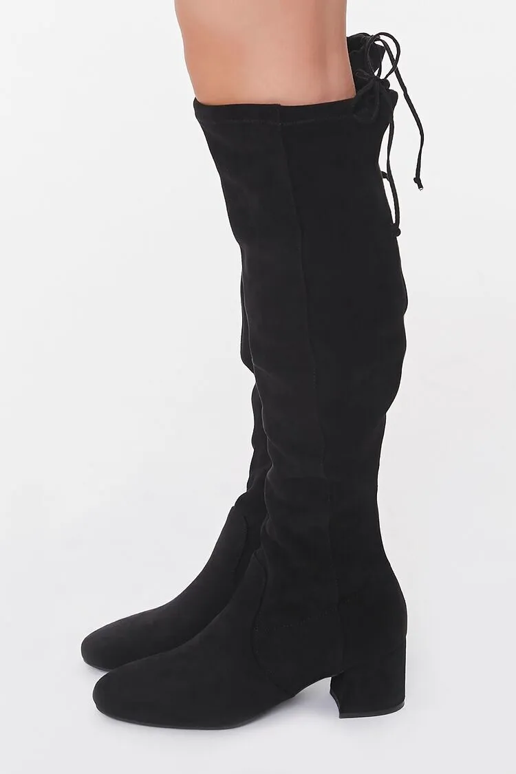 Faux Suede Knee-High Boots