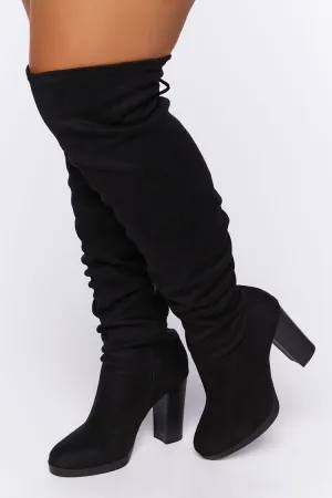 Faux Suede Over-the-Knee Boots (Wide)
