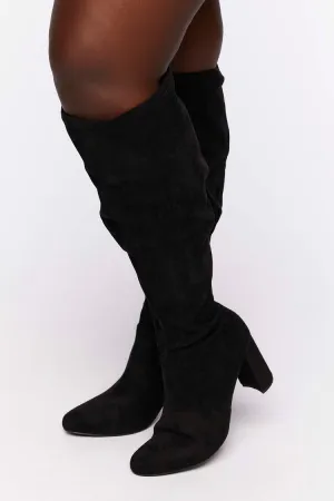 Faux Suede Over-the-Knee Boots (Wide)