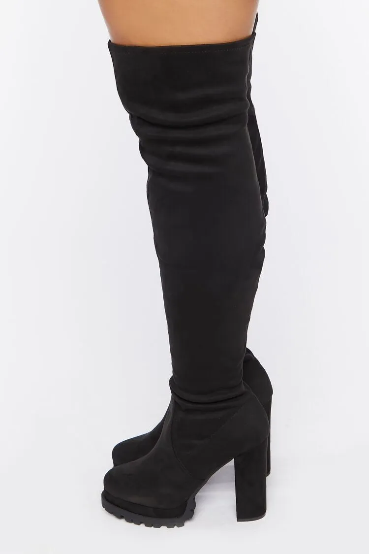 Faux Suede Over-The-Knee Boots (Wide)