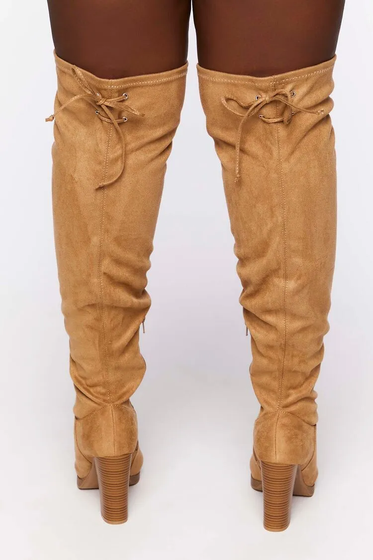 Faux Suede Over-the-Knee Boots (Wide)