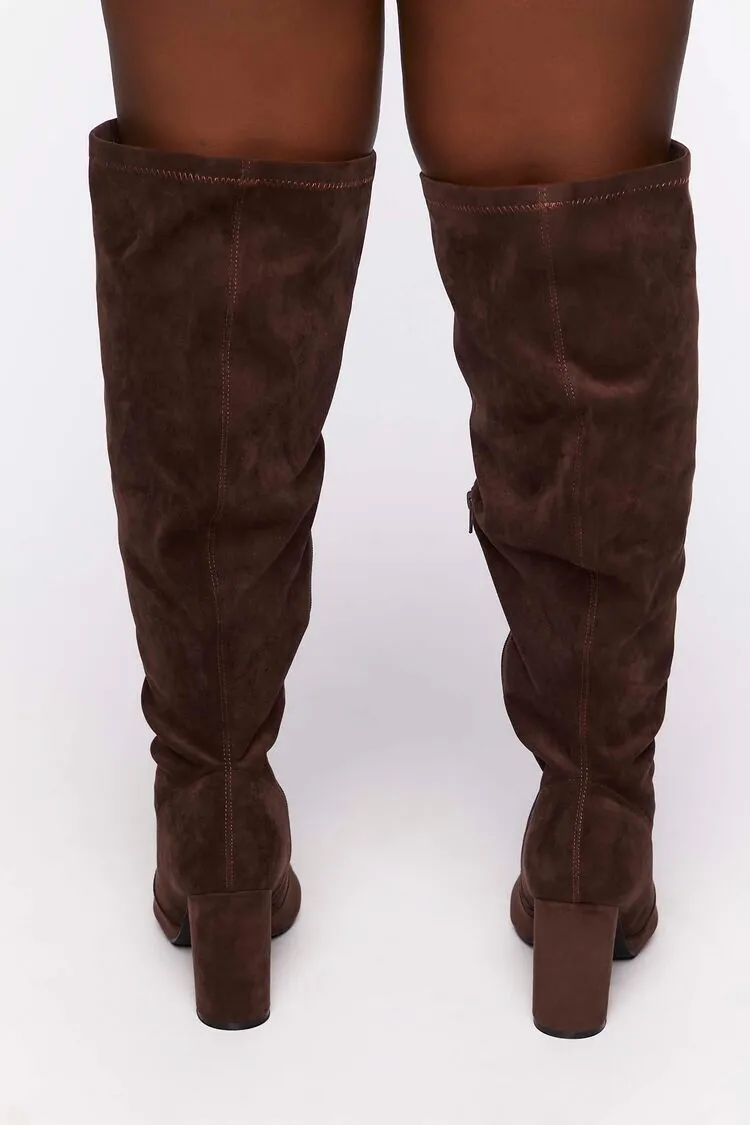 Faux Suede Over-the-Knee Boots (Wide)