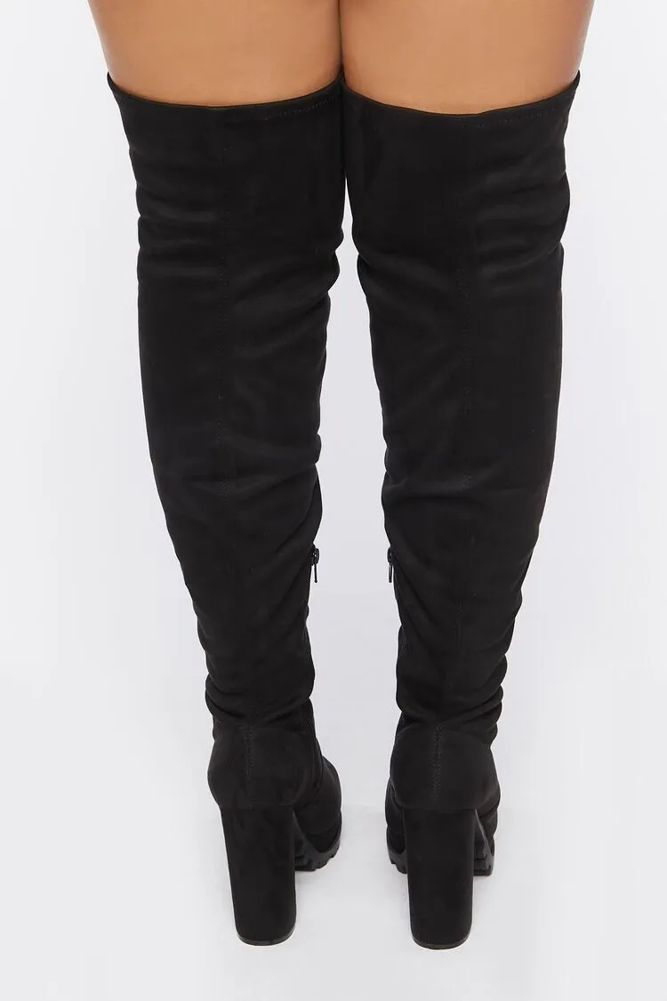 Faux Suede Over-The-Knee Boots (Wide)