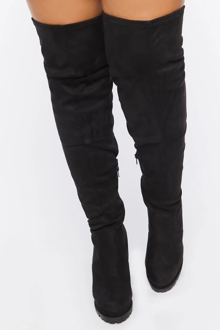 Faux Suede Over-The-Knee Boots (Wide)