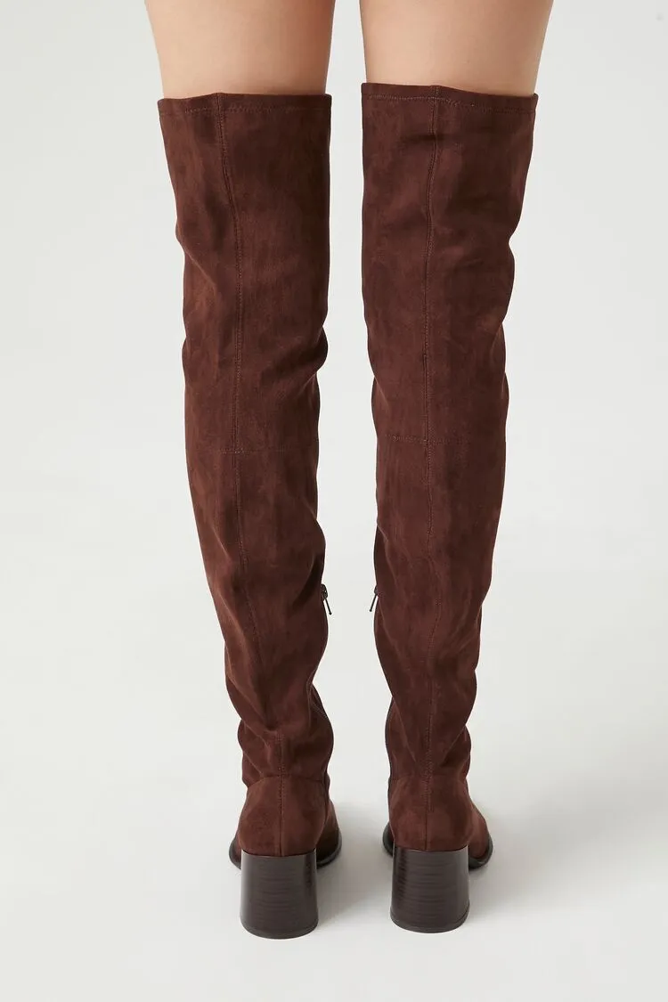 Faux Suede Over-the-Knee Boots