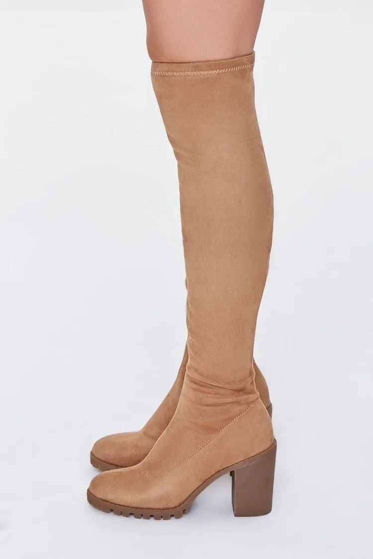 Faux Suede Over-the-Knee Boots