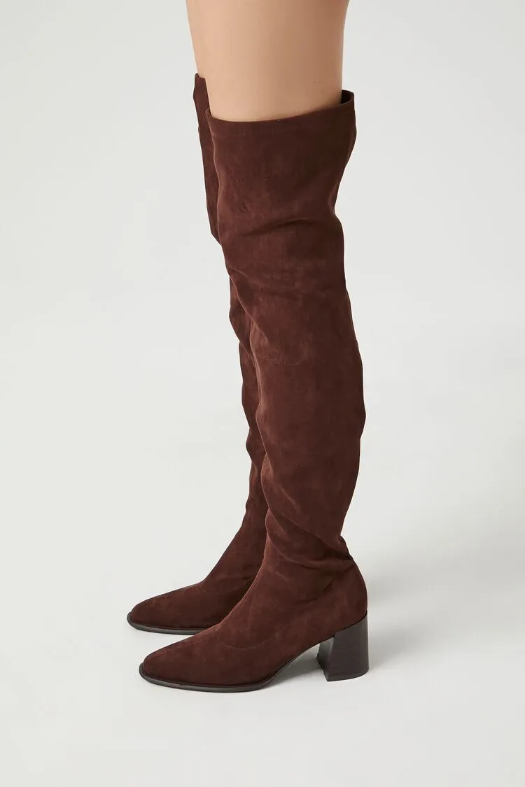 Faux Suede Over-the-Knee Boots