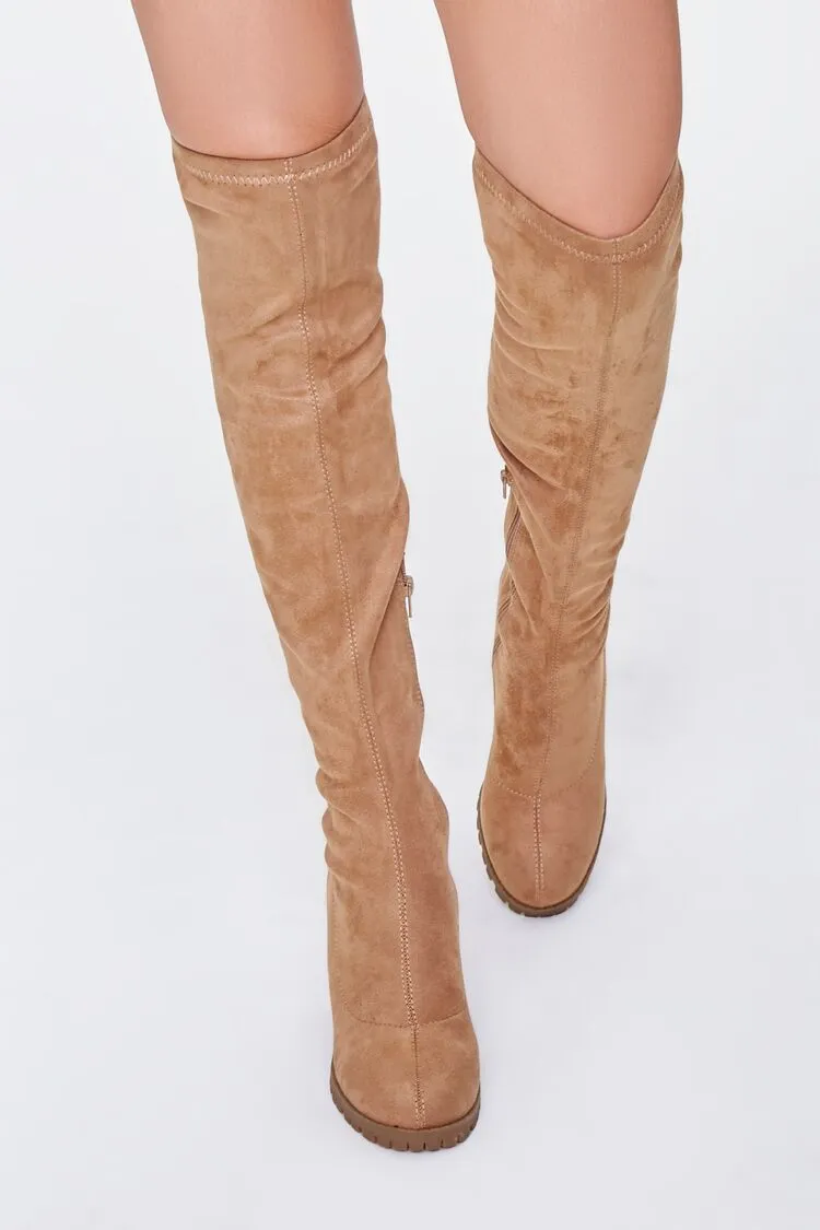 Faux Suede Over-the-Knee Boots