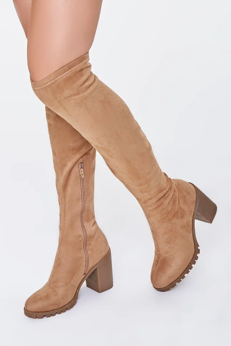 Faux Suede Over-the-Knee Boots