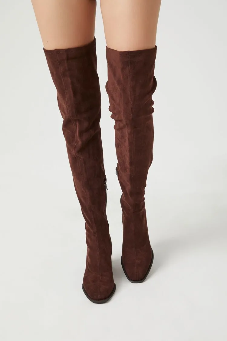 Faux Suede Over-the-Knee Boots