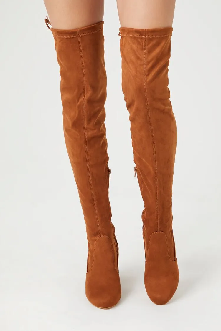 Faux Suede Over-the-Knee Boots