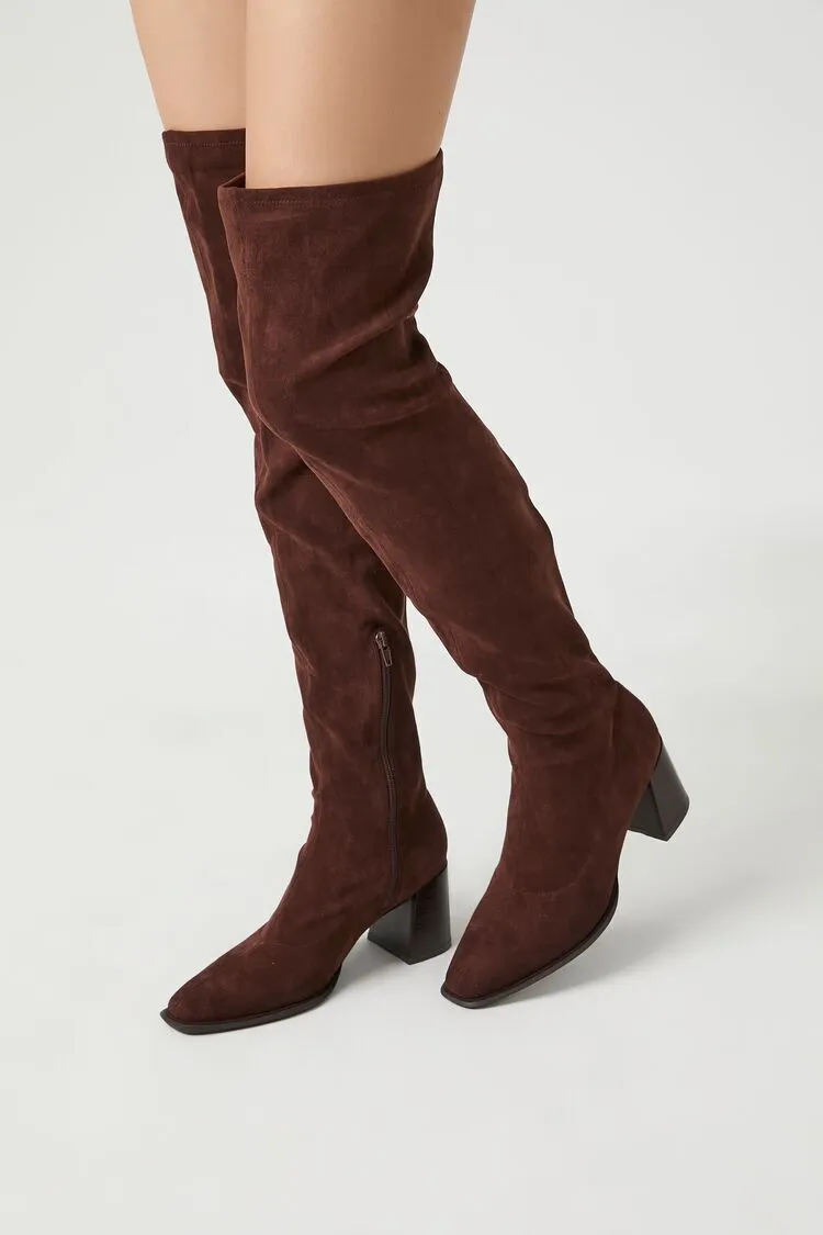 Faux Suede Over-the-Knee Boots