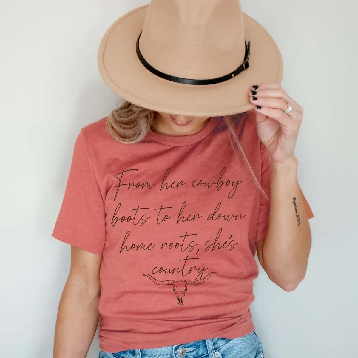 From Her Cowboy Boots Wholesale Tee - Fast Shipping