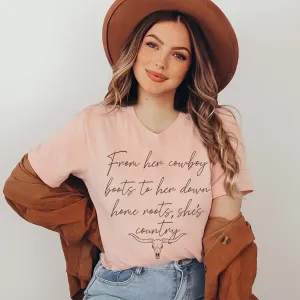From Her Cowboy Boots Wholesale Tee - Fast Shipping
