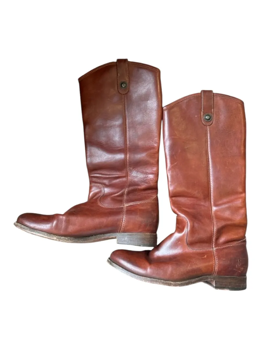 Frye Shoe Size 8 Tobacco Leather Knee High Boots