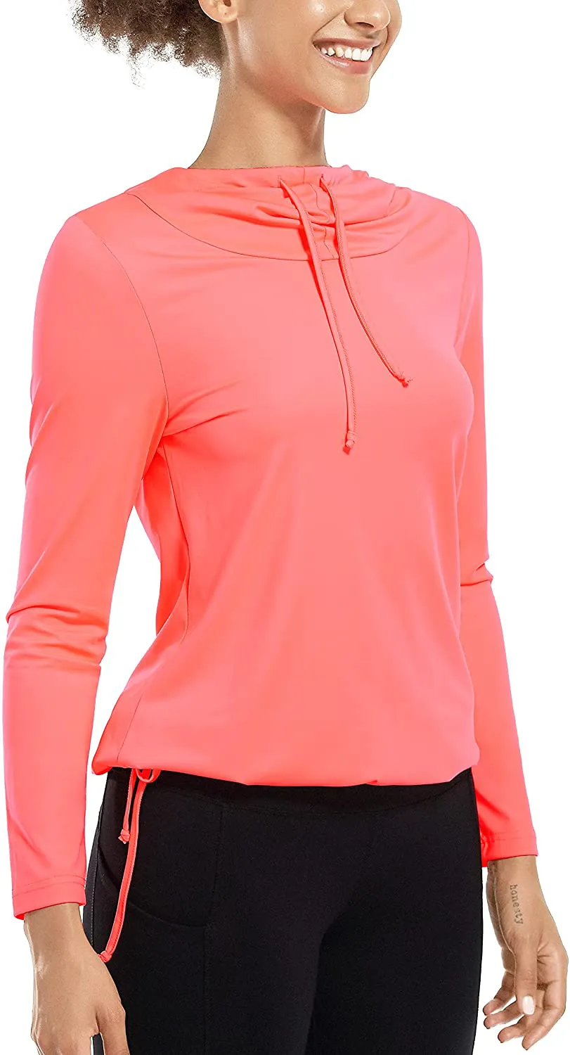 Fulbelle Women's UPF 50  Long Sleeve Shirts Sun Protection Drawstring Lightweight Hooded Sweatshirts Outdoor Performance