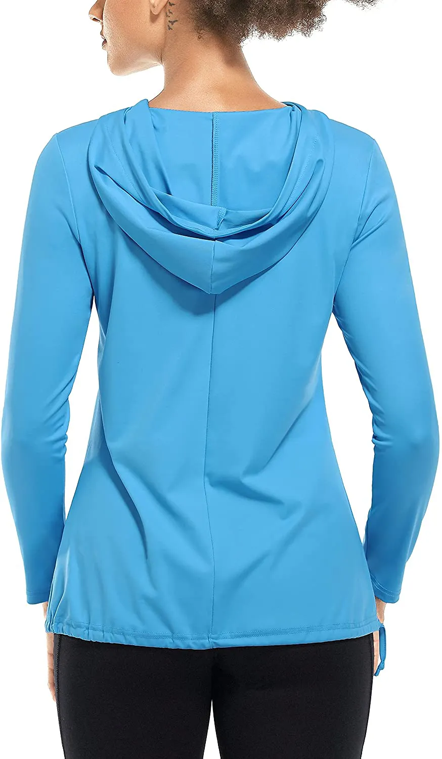 Fulbelle Women's UPF 50  Long Sleeve Shirts Sun Protection Drawstring Lightweight Hooded Sweatshirts Outdoor Performance