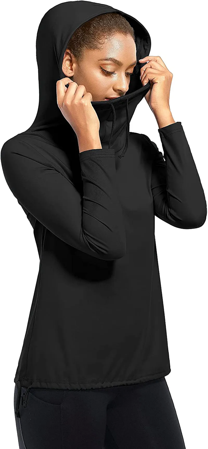 Fulbelle Women's UPF 50  Long Sleeve Shirts Sun Protection Drawstring Lightweight Hooded Sweatshirts Outdoor Performance