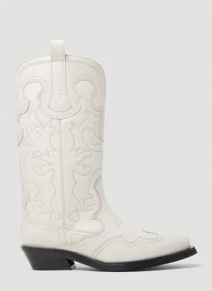 GANNI Embroidered Western Boots