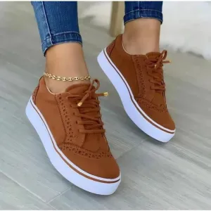 Hnzxzm 2024 New Sneakers Women Flat Casual Sneaker Spring Fashion Versatile Lace Up Walking Women Shoes Zapatos De Mujer