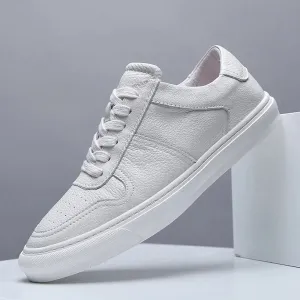 Hnzxzm Men Casual Shoes Luxury Brand Fashion Black White Sneakers Men 100% COw Leather Breathable Soft Walking Footwear