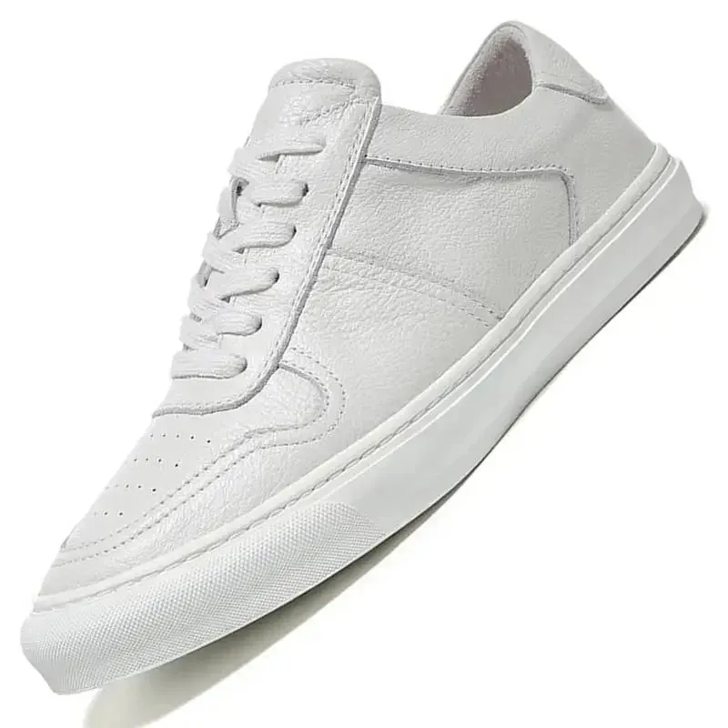 Hnzxzm Men Casual Shoes Luxury Brand Fashion Black White Sneakers Men 100% COw Leather Breathable Soft Walking Footwear