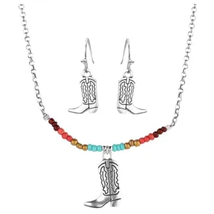 JS5885 Montana Silversmiths Colorstruck Cowboy Boot Beaded Jewelry Set