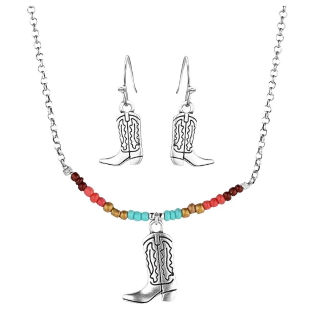JS5885 Montana Silversmiths Colorstruck Cowboy Boot Beaded Jewelry Set