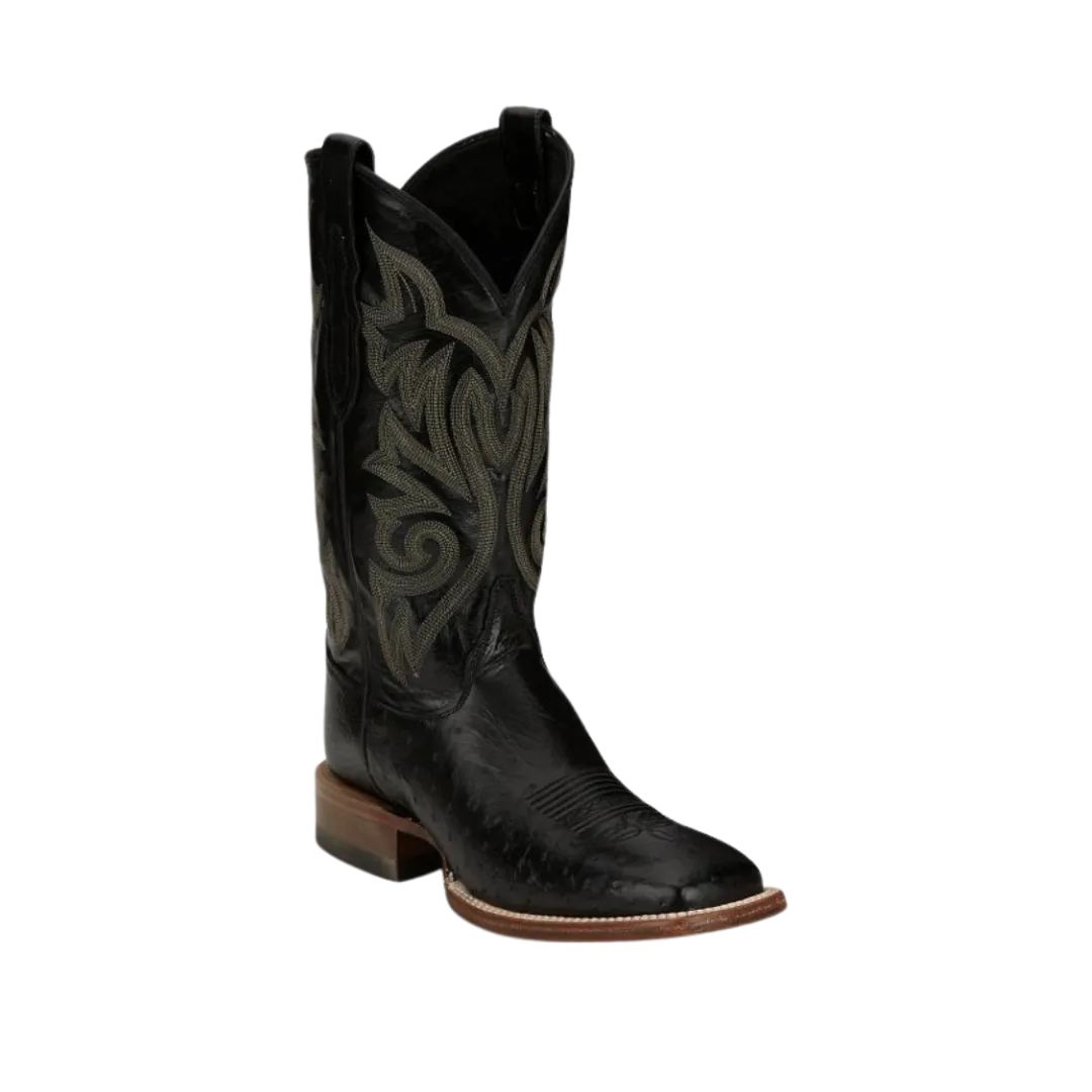 Justin Men's Pascoe Cowboy Classic Black Smooth Black Boots
