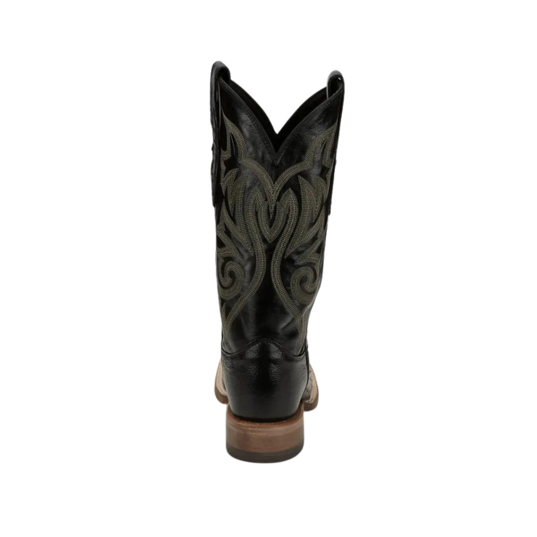 Justin Men's Pascoe Cowboy Classic Black Smooth Black Boots