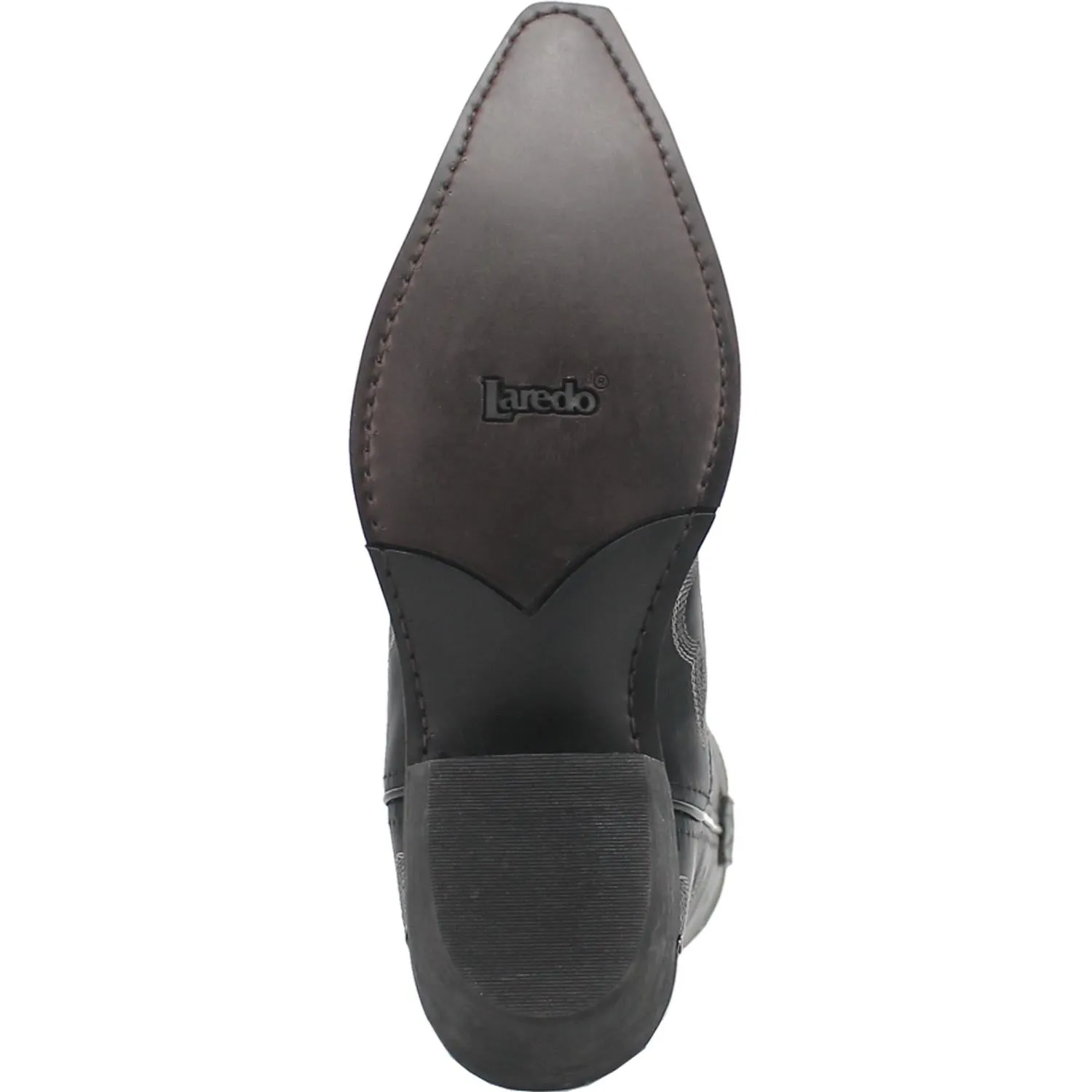 Laredo Men's Jameson Snip Toe Black Western Boots with All-over Fancy Stitching