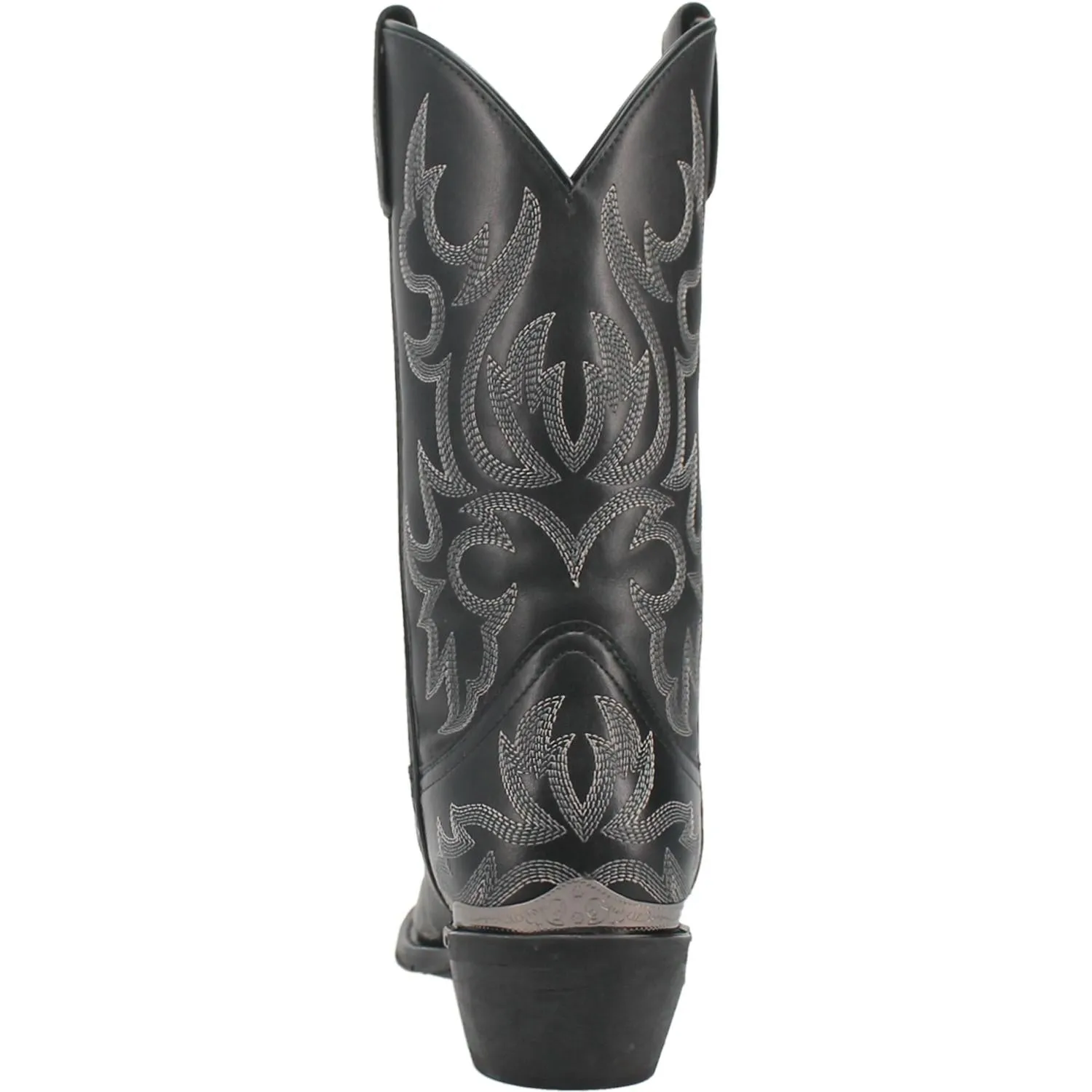 Laredo Men's Jameson Snip Toe Black Western Boots with All-over Fancy Stitching