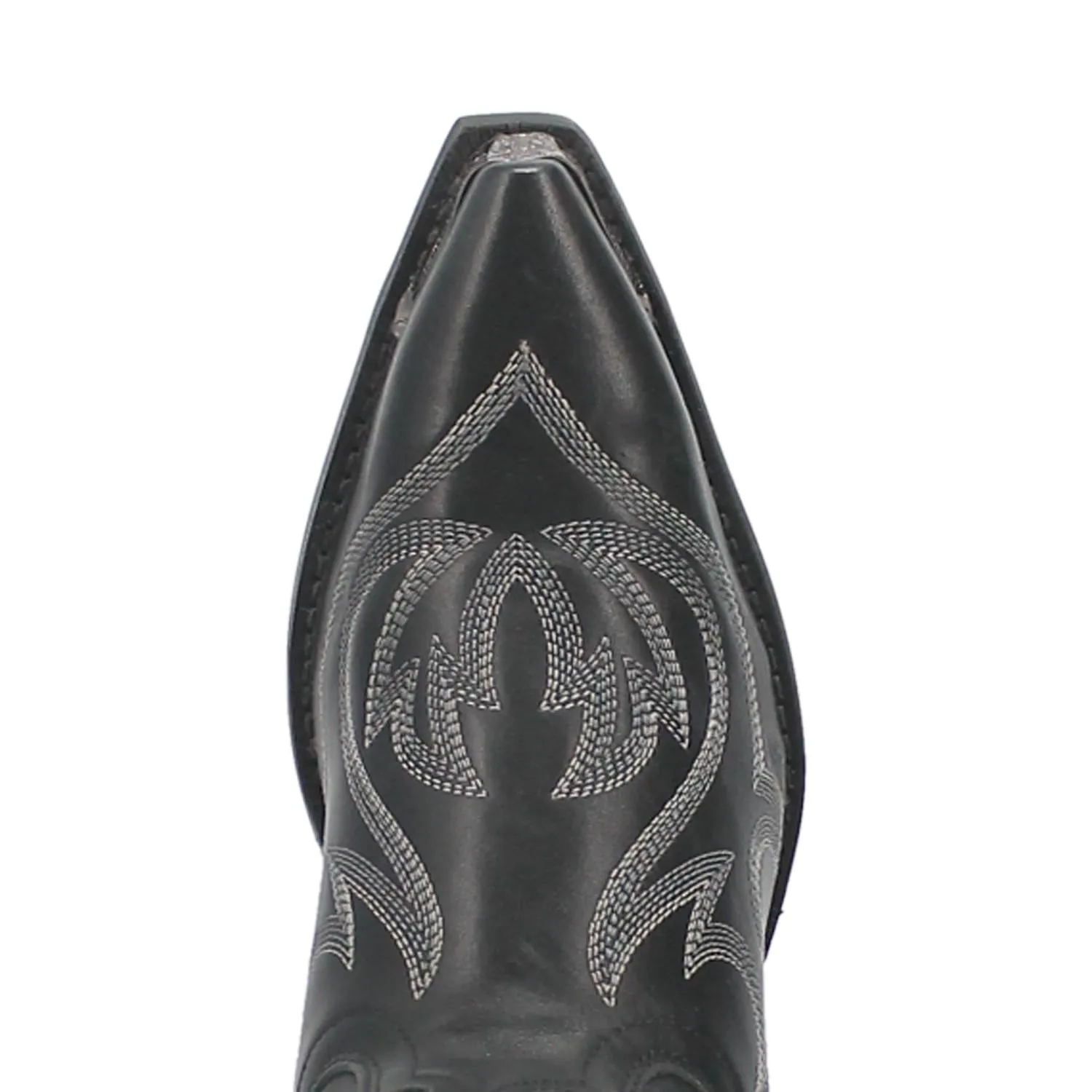 Laredo Men's Jameson Snip Toe Black Western Boots with All-over Fancy Stitching