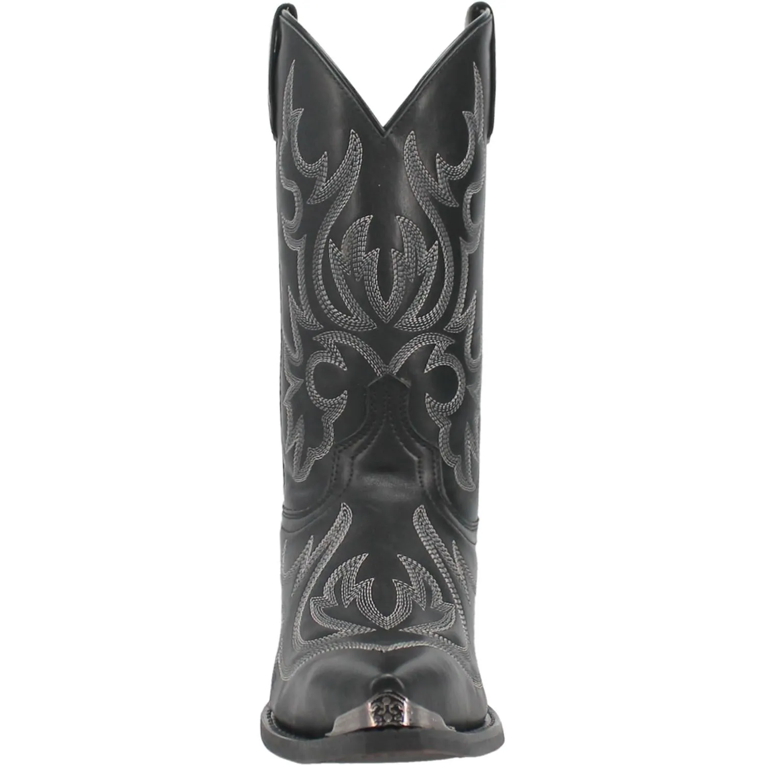 Laredo Men's Jameson Snip Toe Black Western Boots with All-over Fancy Stitching