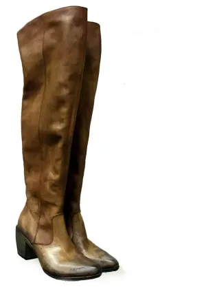 LAST PAIR 38- WASHED COGNAC HIGH HIGH