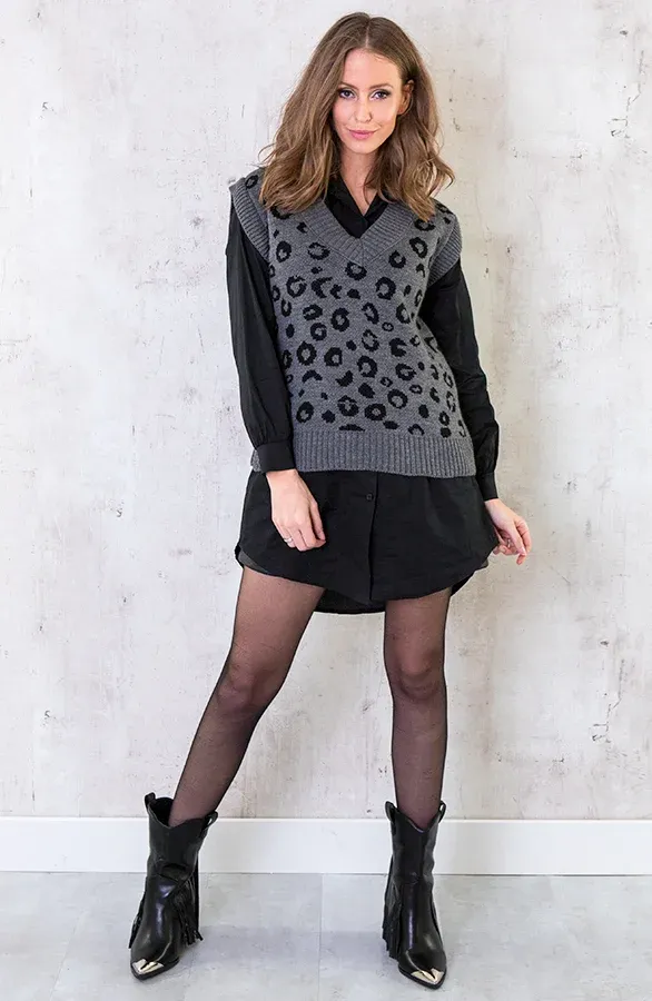 Leren Fringe Boots Zwart