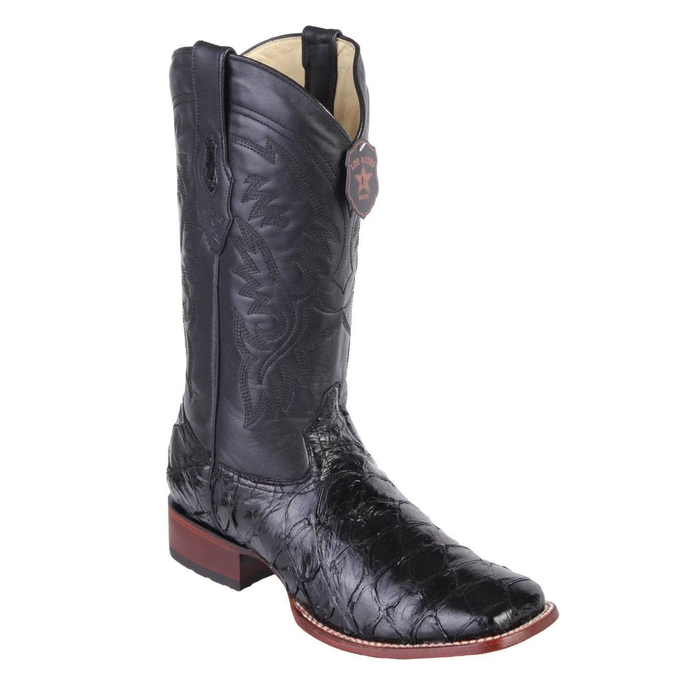 Los Altos Men's Pirarucu Fish Square Toe Cowboy Boots