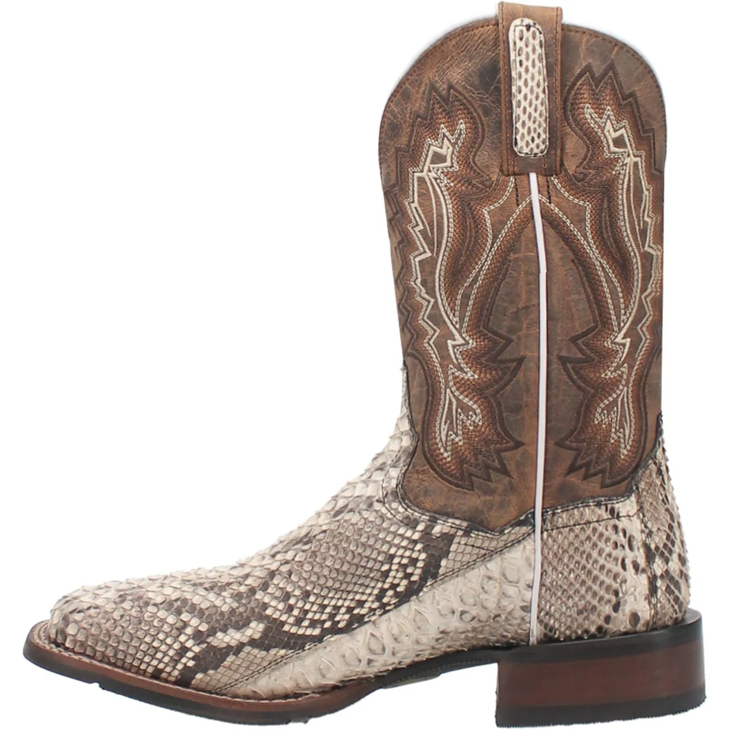 Men's Dan Post Brutus Natural/Brown Python Boots with Broad Square Toe