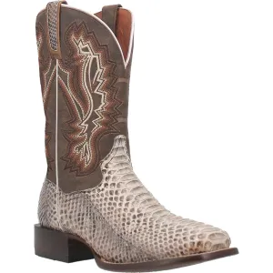 Men's Dan Post Brutus Natural/Brown Python Boots with Broad Square Toe