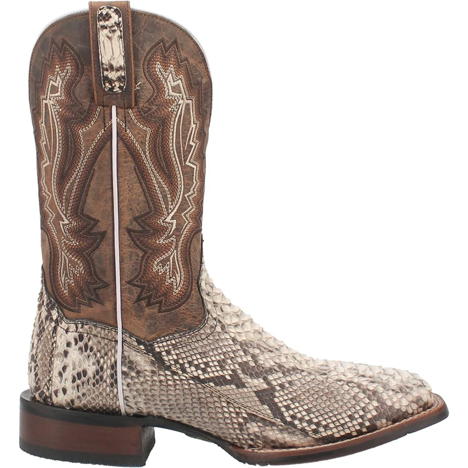 Men's Dan Post Brutus Natural/Brown Python Boots with Broad Square Toe