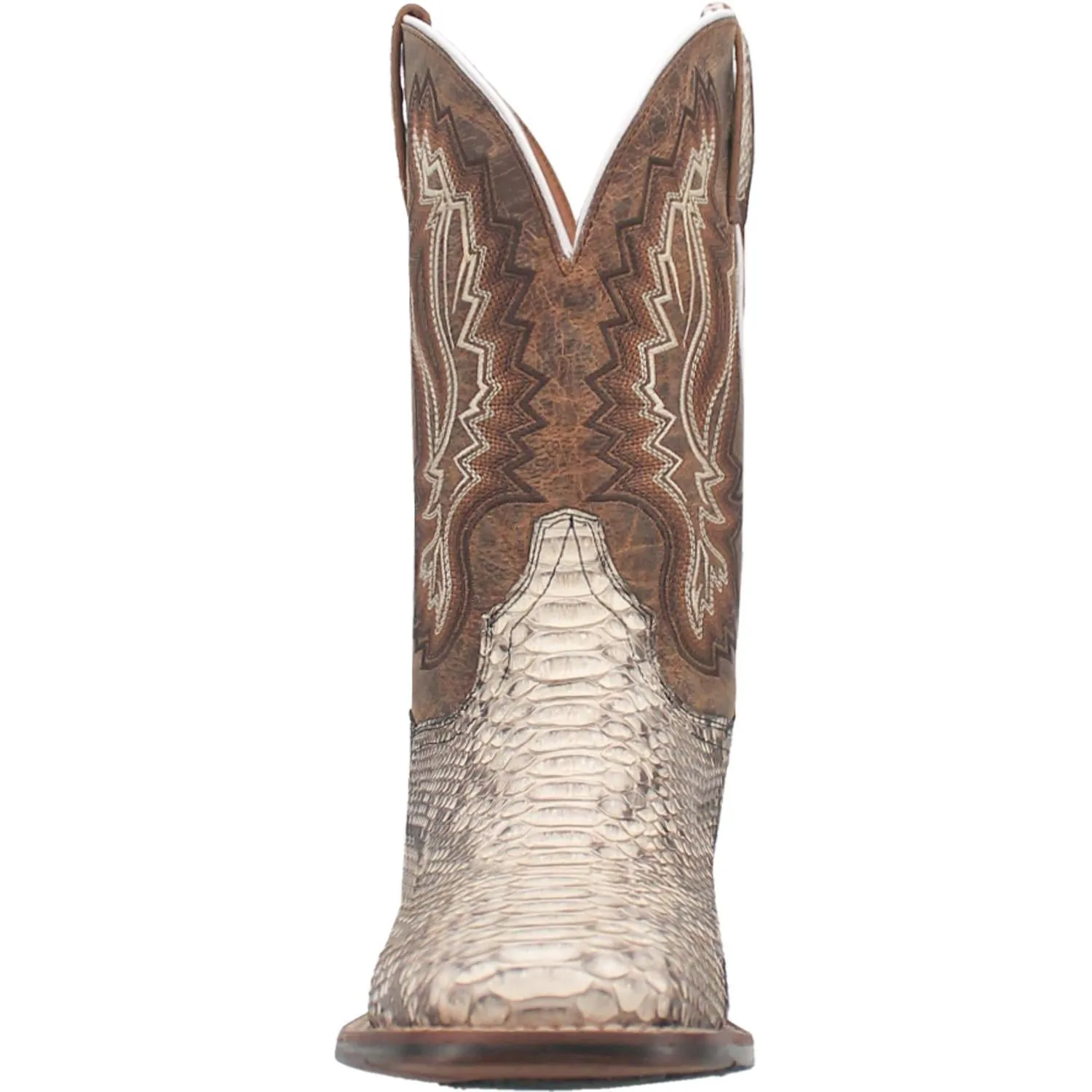 Men's Dan Post Brutus Natural/Brown Python Boots with Broad Square Toe