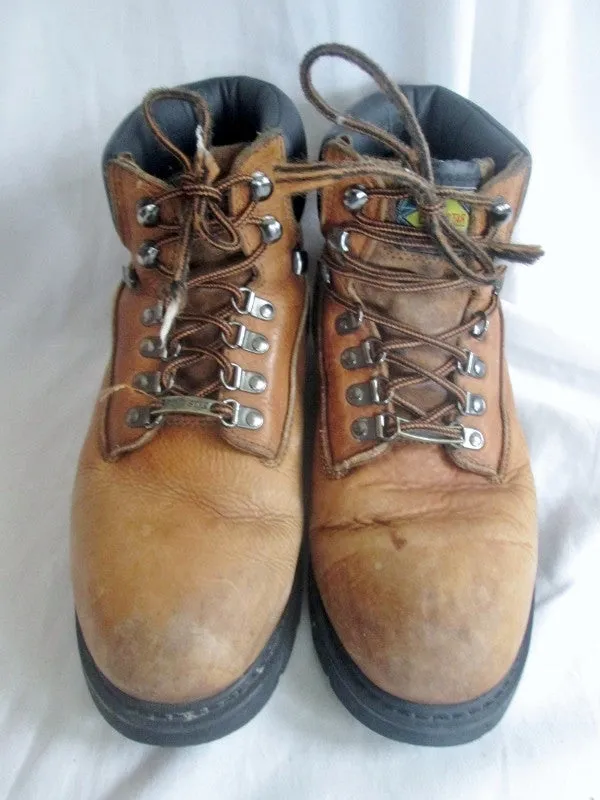 Mens FIVE STAR WATERPROOF Leather HIKING Work Boots Trekking BROWN 10 W